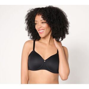 Breezies Women's Bra Sz 40B Radiant Lace Wirefree T-Shirt Black